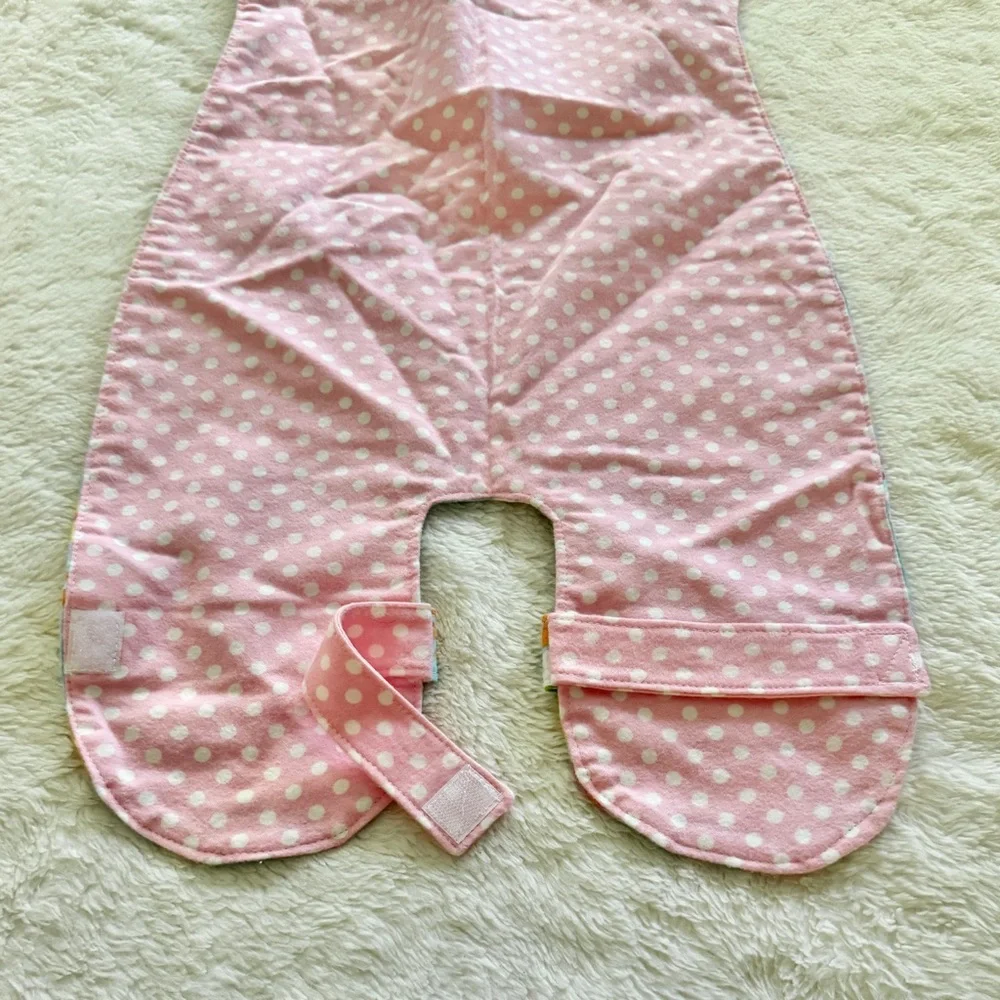 Flannel Double Sided Long Line Bibs Set of 2 Floral Stars Polka Dot Prints